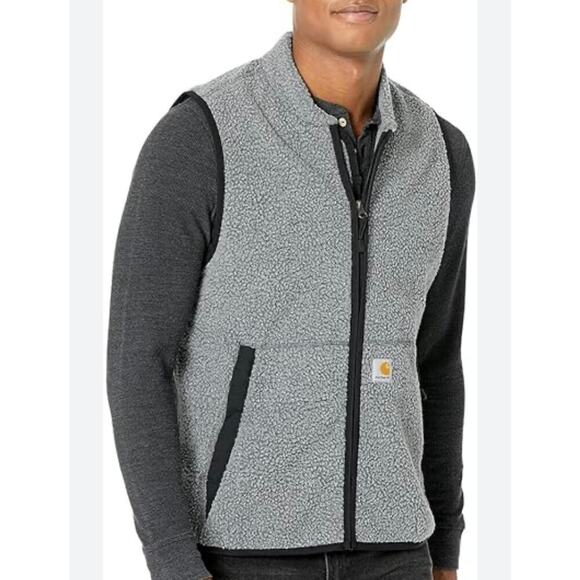 Carhartt Relaxed Fit Men’s Fleece Vest Size 3X Gray Black - Picture 1 of 7